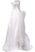 A Line Strapless Sleeveless Satin Bridal Gowns With Sweep Train,Wedding Dresses CHW0023