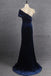 Unique Mermaid Royal Blue Short Sleeves Cheap Long Prom Dresses Evening Party Dresses With Beading CHP0067