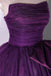 Purple Strapless Tulle Ball Gown Bowknot Formal Dresses, Purple Sleeveless Sweet Bowknot Prom Dresses CHP0057