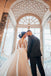 Elegant White Long Sleeves Wedding Gown Floral Lace Bridal Gown with Sweep Train CHW0018