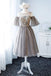 A Line Knee Length Tulle Homecoming Dress with Sleeves, Cute Short Prom Gown N2189