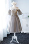 A Line Knee Length Tulle Homecoming Dress with Sleeves, Cute Short Prom Gown UQ2189