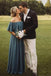 Steel Blue Chiffon Column Off Shoulder Cheap Long Bridesmaid Dresses chb0012