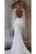 Deep V Neck Bohemian Mermaid Lace Wedding Dress Long Bridal Gown CHW0139