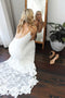 Romantic Deep U Neck Wedding Dresses Backless Lace Mermaid Wedding Gown chw0004