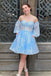 Sparkly Detachable Sleeve Homecoming Dress, Short Prom Dresses Mini Prom Gown CHH0125