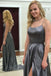 Spaghetti Strap Simple Prom Dress with Side Slit, Sexy Long Bridesmaid Dresses chb0002