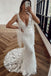 Deep V Neck Bohemian Mermaid Lace Wedding Dress Long Bridal Gown CHW0139