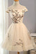 A Line Off the Shoulder Short Homecoming Gown with Appliques, Tulle Short Party Dresses N2146