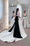 Gothic A-line Square Neck Wedding Dresses Sleeveless Satin Split Bridal Gowns with Belt chw0013