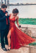 Glitter Red Long Spaghetti Straps V Neck Prom Dresses, Sexy Floor Length Sequins Prom Gown UQ2405