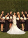 A-Line Black Lace Appliques Open Back Halter Short Bridesmaid Dresses chb0004