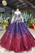 Ball Gown Long Sleeves Sequins Ombre Prom Dress, Puffy Quinceanera Dress N2309