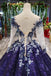 Ball Gown Long Sleeves Sequins Ombre Prom Dress, Puffy Quinceanera Dress UQ2309