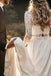 Long Sleeve Two Pieces Lace Round Neck Beach Wedding Dresses Chiffon Boho Bride Gowns CHW0039