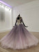 Sparkly Ball Gown Half Sleeves Wedding Dress with Flowers, Gorgeous Princess Prom Dress UQ2548