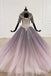 Sparkly Ball Gown Half Sleeves Wedding Dress with Flowers, Gorgeous Princess Prom Dress UQ2548