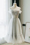 A Line Tea Length Off the Shoulder Homecoming Dresses with Lace Appliques UQ1957