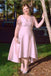 Princess V-neck Sleeveless Ruched Asymmetrical Satin Plus Size Dresses, High Low Dress UQ2227