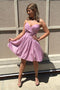 Sparkly Strapless Pleating Simple Fashion Knee Length Homecoming Dresses UQ1834