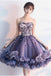 Puffy Sweetheart Tulle Homecoming Dress with Ruffles, Appliqued Knee Length Prom Dress N1873