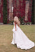 Aesthetic A Line Satin Wedding Dress With Slit, Simple Sweetheart Bridal Gown CHW0129