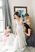 Aesthetic Ivory V-Neck Sleeveless Mermaid Wedding Dresses With Sweep Train CHW0014