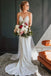 Vintage Lace Top Spaghetti Strap Backless Long Wedding Dresses, Cheap Bridal Dresses N1774