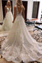 Luxurious V-neck  Ivory Saprkly Lace Wedding Dresses Bridal Gowns chw0015