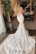 Sweetheart Fancy Long Wedding Dresses, Strapless Mermaid Lace Wedding Dresses With Sweep Train CHW0036