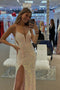 2022 Mermaid Spaghetti Straps Sequin Long Prom Dress With Side Slit ,Formal Gown CHP0075