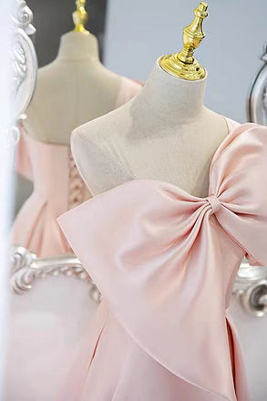 New Arrival A Line One-Shoulder Bowknot Long Formal Prom Dress, Charming Evening Party Dress CHP0053