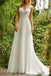 Chiffon A Line V Neck Sleeveless Lace Bridal Gowns With Train,Wedding Dresses CHW0019