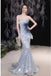Glitter Mermaid Blue Sleeveless Cheap Long Prom Dresses Evening Party Dresses CHP0066