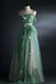 Light Green Spaghetti Straps Long A-line Prom Dress, Beautiful Evening Dress Party Dresses CHP0059
