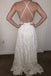 Unique Sleeveless Lace Beach Wedding Dress, Backless Bridal Gown CHW0155