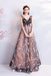 Charming Floor Length Sleeveless Prom Dress with Stars, A Line Appliques Evening Dress UQ2314