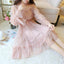 Sparkly Star Long Sleeves Tulle Homecoming Dresses, Charming Short Prom Dress UQ2003