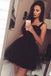 Red Straps Tulle Sweet 16 Dresses, A Line Cute Sleeveless Mini Homecoming Dress UQ1958