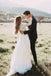 Long Sleeve Rustic Weding Dresses Lace Appliqued Ivory Chiffon Beach Wedding Dress N2013