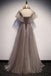 Floor Length High Neck Sparkly Prom Dress with Ruffles, A Line Shinny Evening Dress UQ2317