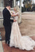 Gorgeous V Neck Long Sleeves Lace Appliques Wedding Dresses with Train N2373