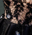 Black Strapless Satin Homecoming Dress with Lace, Cheap Graduation Dress with Crystals UQ1980