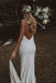 Aesthetic Spaghetti Straps Mermaid Beach Wedding Dress, Long Bridal Dress CHW0144