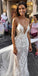 Aesthetic Ivory Spaghetti Straps Sleeveless Mermaid Wedding Dresses With Sweep Train CHW0017