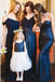 Dark Blue Long Chiffon Bridesmaid Dress with Sequin, Cheap Bridesmaid Dresses UQ2461