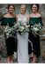 Dark Green Ankle Length Off Shoulder Bridesmaid Dresses, Cheap Chiffon Bridesmaid Dress UQ2386