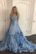 Gorgeous Blue Sweetheart Swirling Ruffled Prom Dress, Evening Dress CHP0208