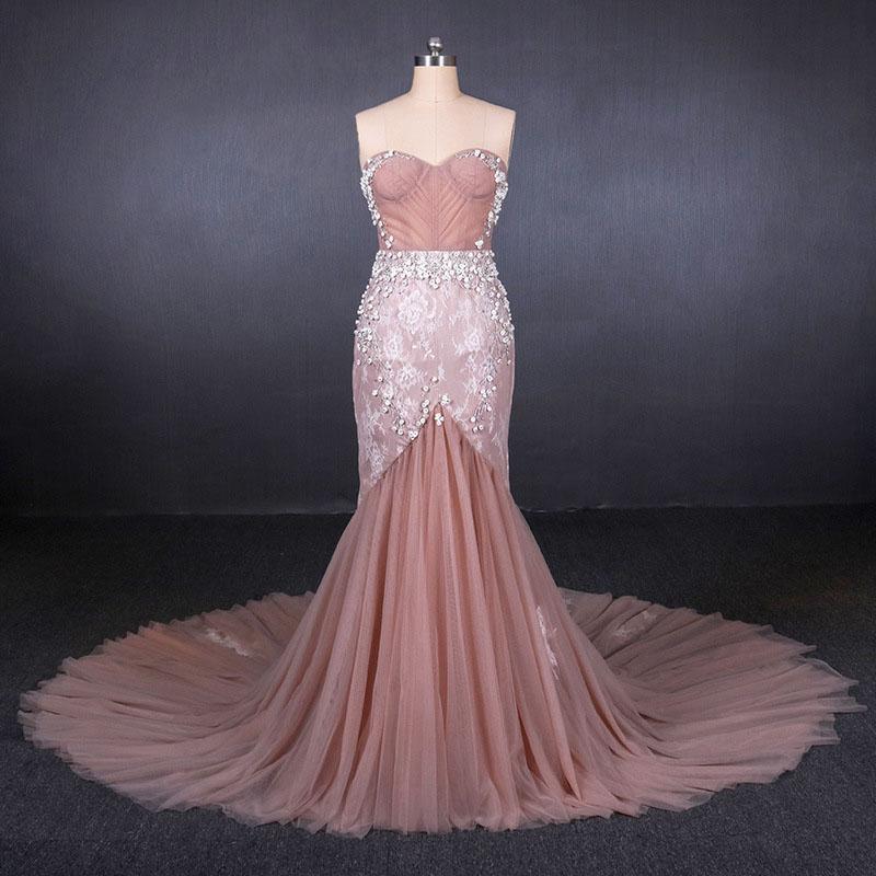Gorgeous Sweetheart Mermaid Tulle Prom Dress, Long Evening Dresses UQ2343