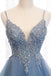 Blue High Low Spaghetti Straps Tulle Homecoming Dresses with Appliques, Party Dress UQ2143